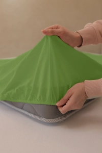 Fitted sheet satin-green 1pcs