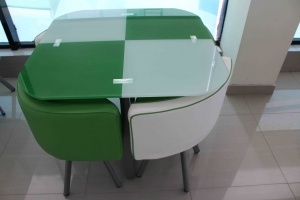 M101 Green/White Խոհանոցային սեղան աթոռներով
