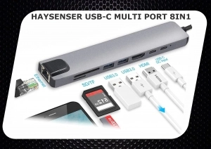 USB Type-c to USB3.0 USB2.0 SD TF Card Slot PD CHARGING PORT LAN RJ45 HDTV 4K
