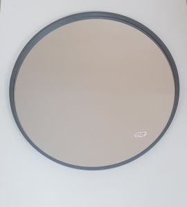 Հայելի մետաղական շրջանակով շրջանաձև մոխրագույն 110x110