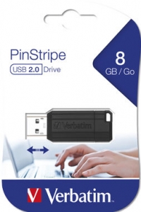 8BG USB Flash PinStripe Black