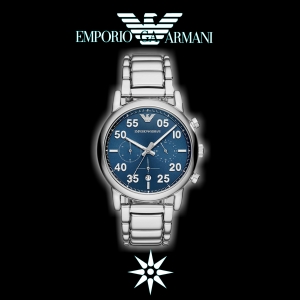 Emporio Armani Silver and Blue