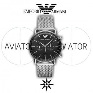 AVIATOR Silver and Black