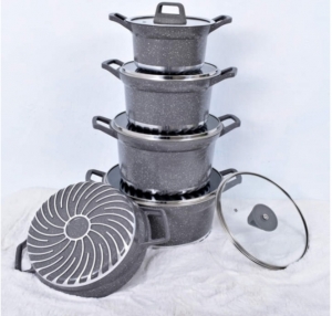 Կաթսաների հավաքածու Bosch 10pcs granite cookware set